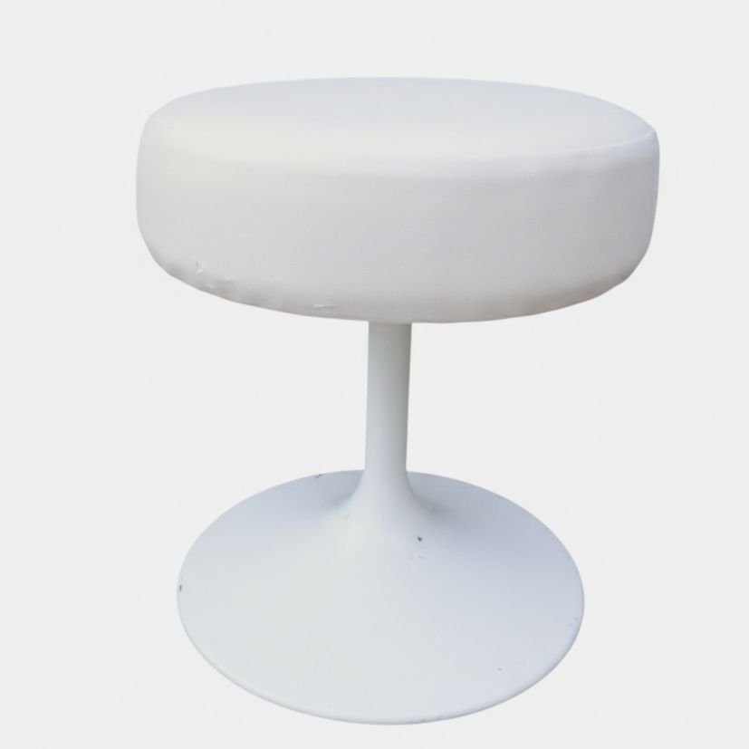 Vintage Mid Century Fur Leather Tulip Stool photo furniture