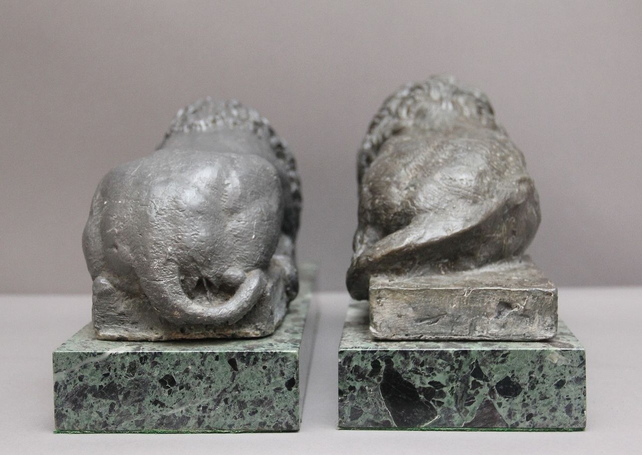 Pair Early 20th Century Grand Tour Models Of The Canova Lions photo 1550.0