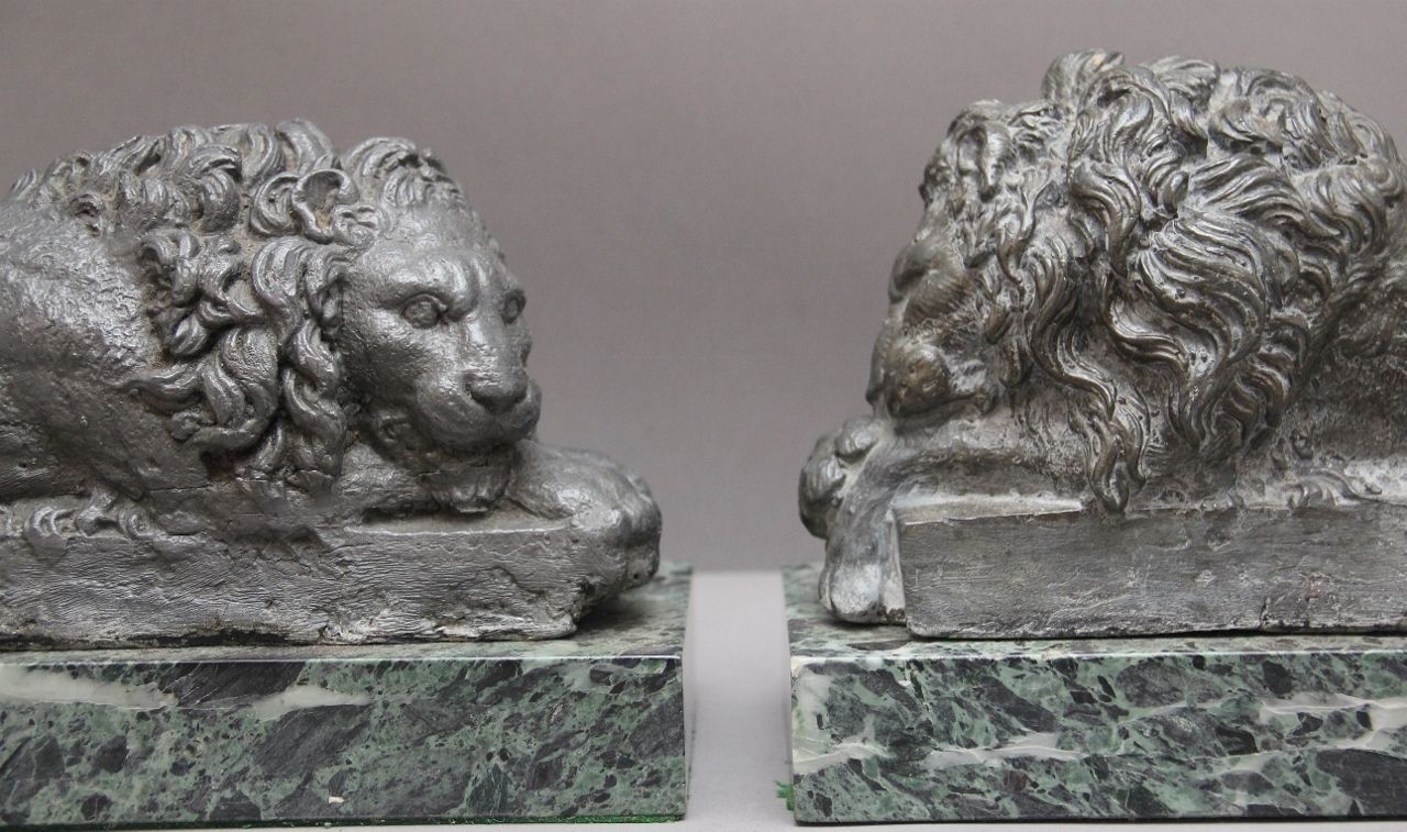 Pair Early 20th Century Grand Tour Models Of The Canova Lions photo buy