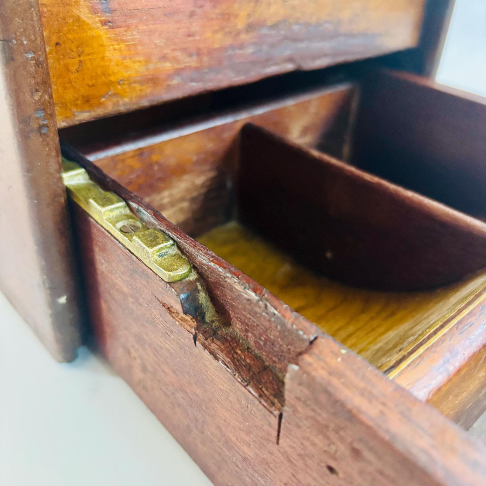 Antique Victorian Willen Cash Drawer: Oak & Brass Shop Display photo for sale
