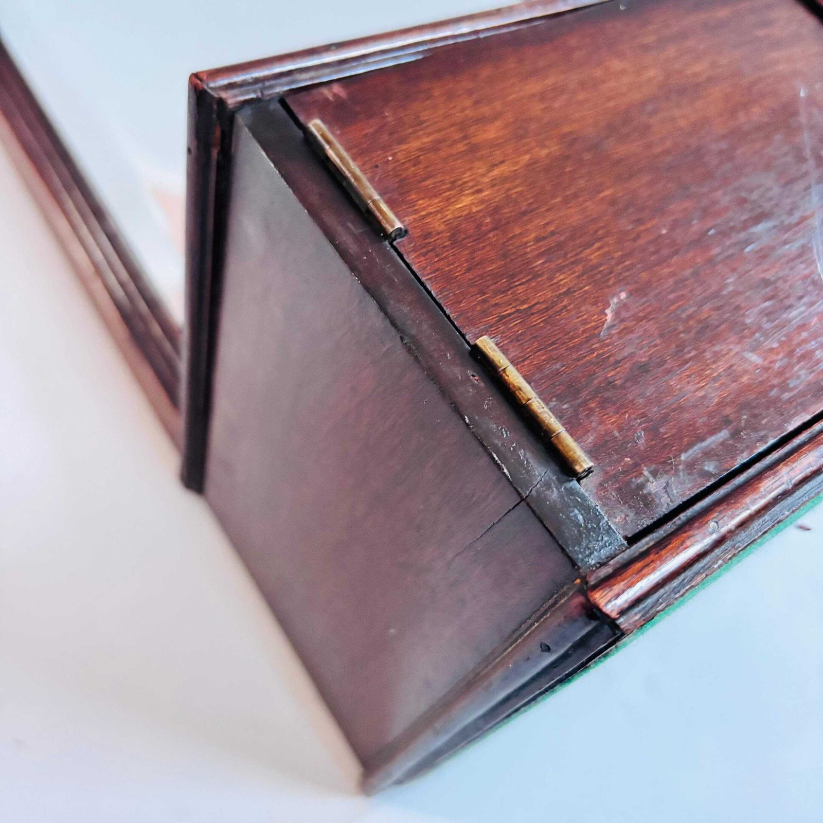 Antique Georgian Revival 1880 1910 Mahogany Bevelled Dressing Table Mirror With Cupboard   Door Ajar photo Furniture