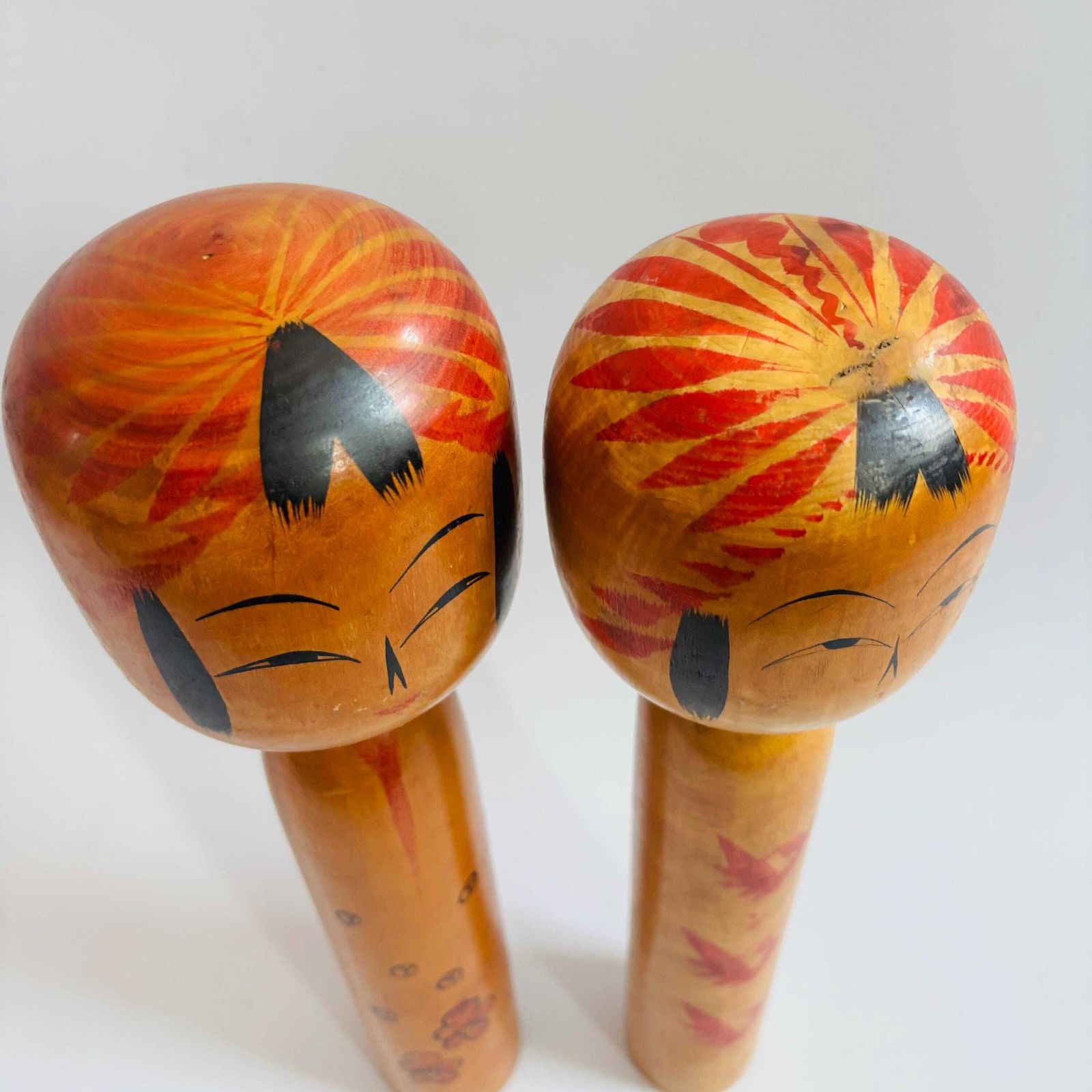 1950s Large Kokeshi Doll Pair: Signed Japanese Folk Art. photo buy