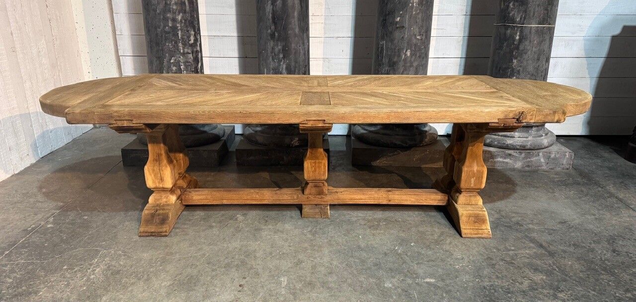 Large 3 Meter French Oak Farmhouse Dining Table