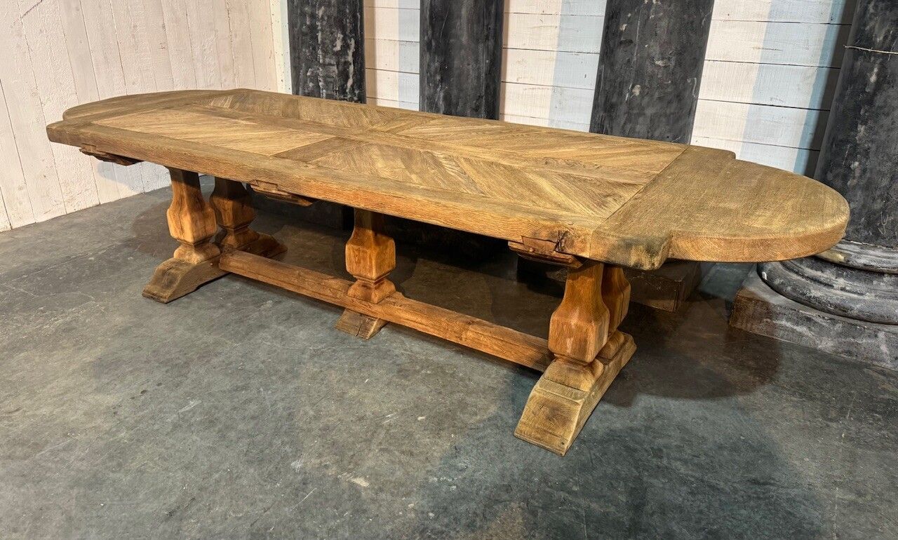 Large 3 Meter French Oak Farmhouse Dining Table photo for sale
