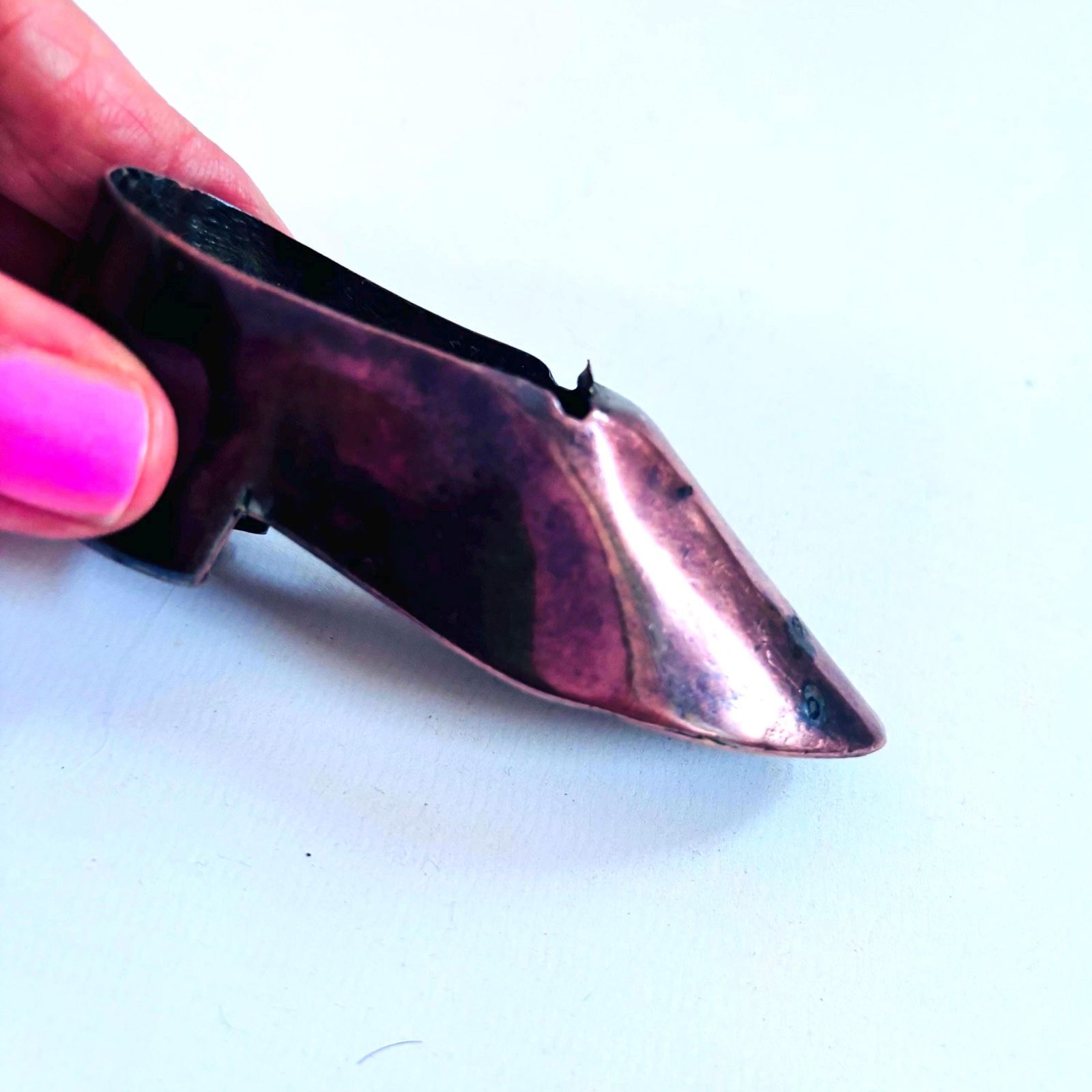 photo for sale Vintage Copper Show Miniature Snuff Box Tin 1900s Pin Tray Ashtray Sewing