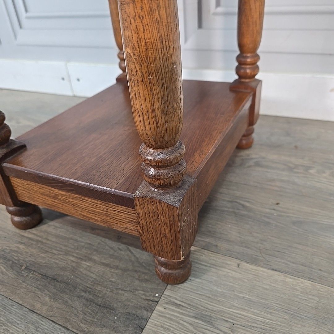 photo buy Vintage Oak Side Table Old Mill Traditional Occasional End Table Solid Wood