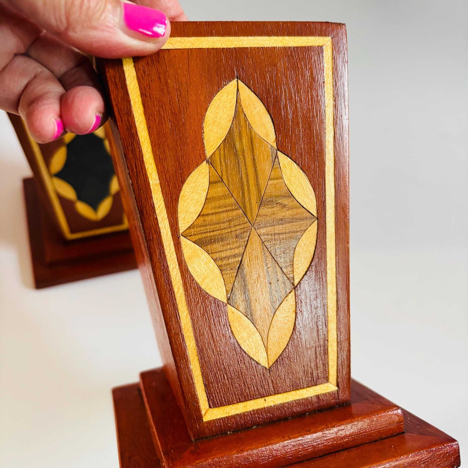 Art Deco Oak Veneer Pots: Handmade Marquetry By David Lyons. photo Home Decor