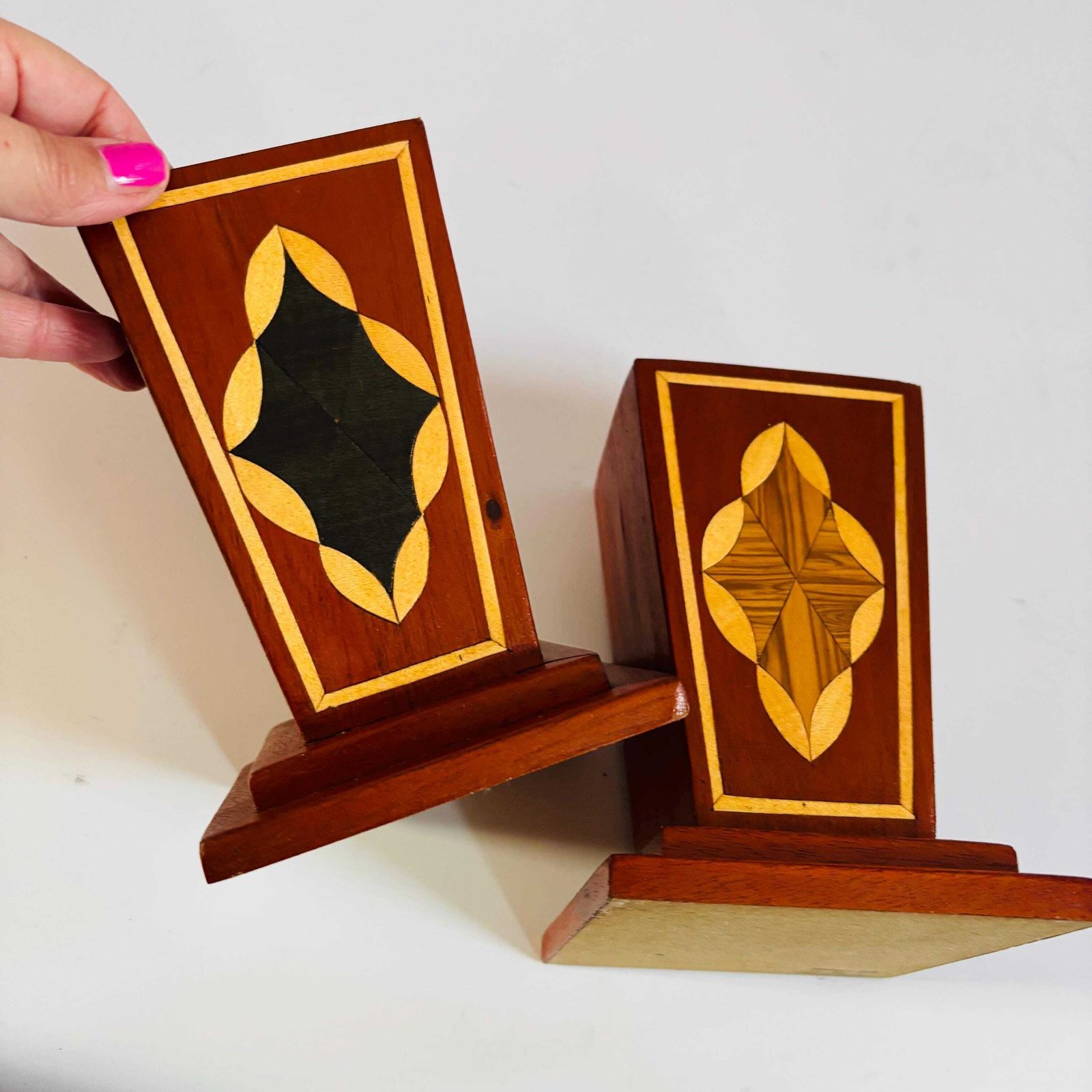photo furniture Art Deco Oak Veneer Pots: Handmade Marquetry By David Lyons.