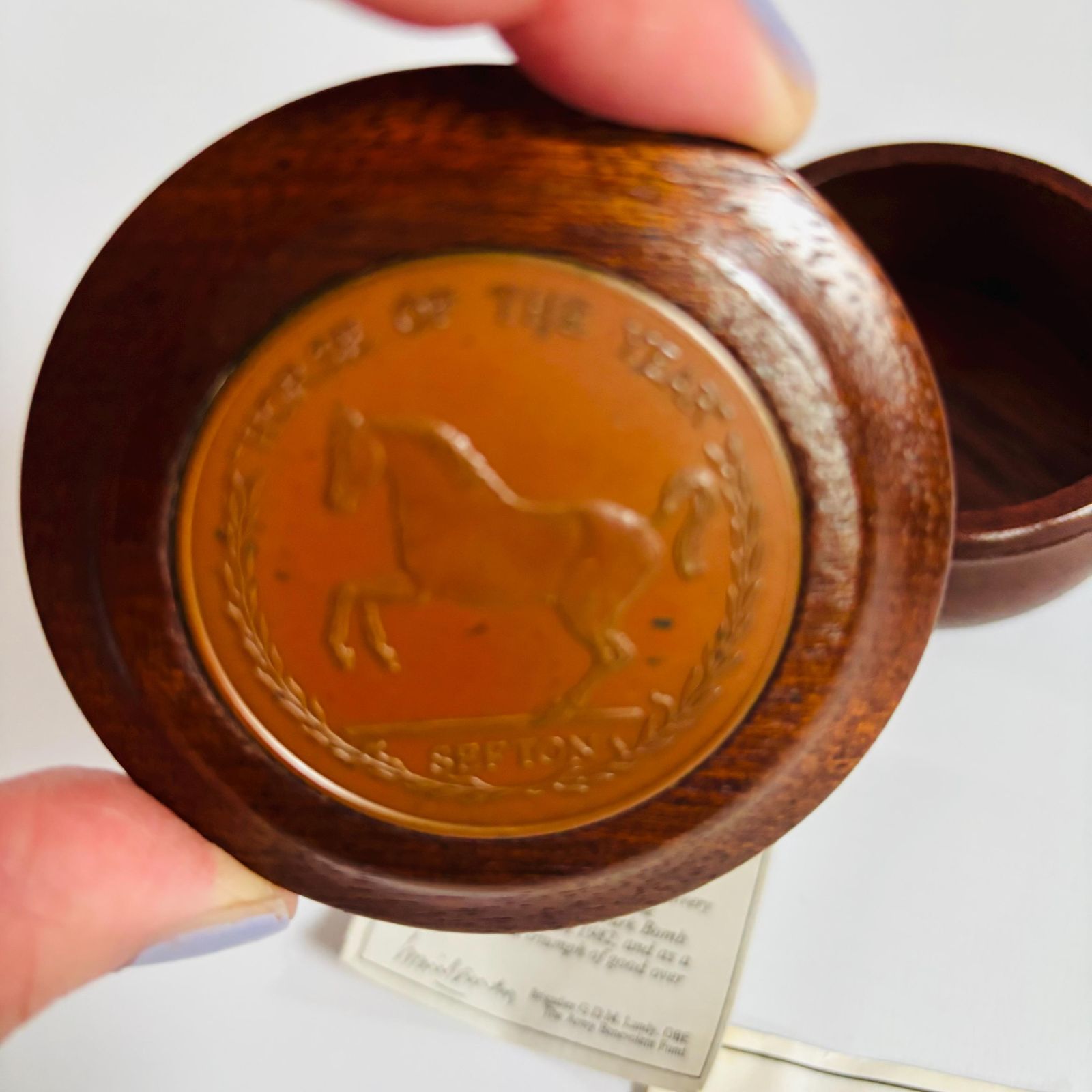 photo for sale Rare 'Sefton' Horse Of The Year Wooden Box With Certificate
