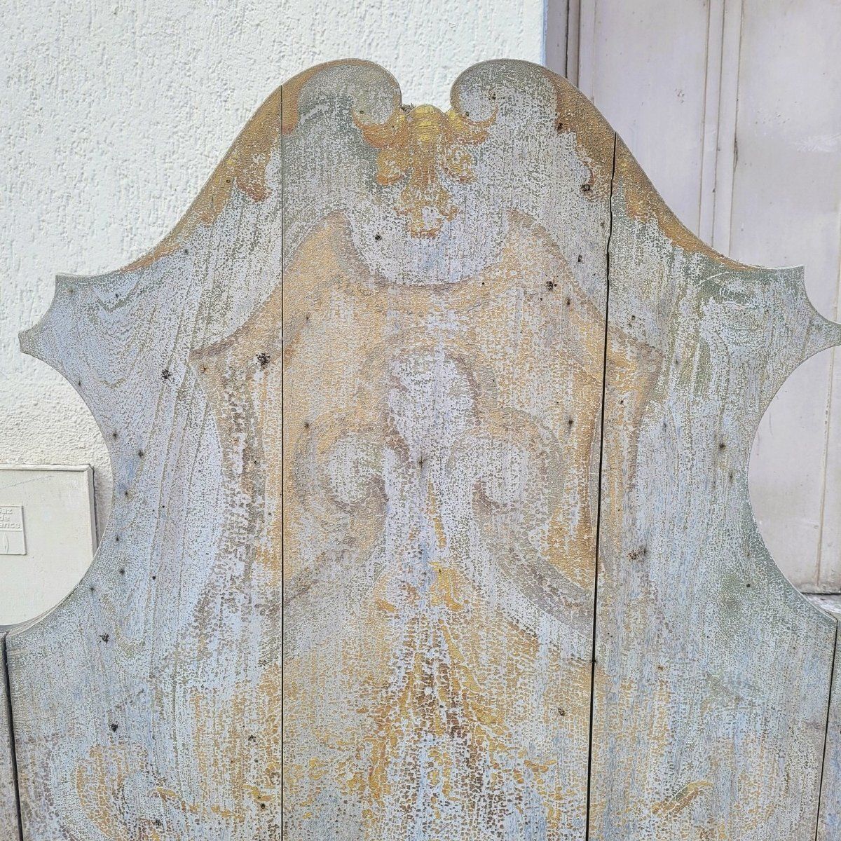Rare Set Of 4 Painted Wooden Castle Entrance Benches/Chests, 19th Century photo furniture