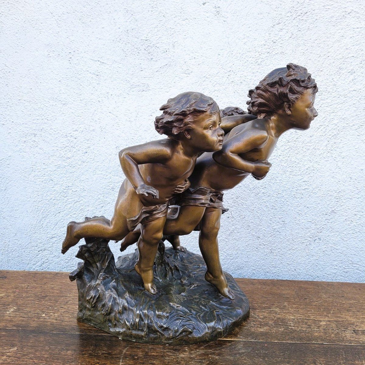 C Monginot, 3 Putti, Signed Bronze, Late 19th/Early 20th Century photo furniture