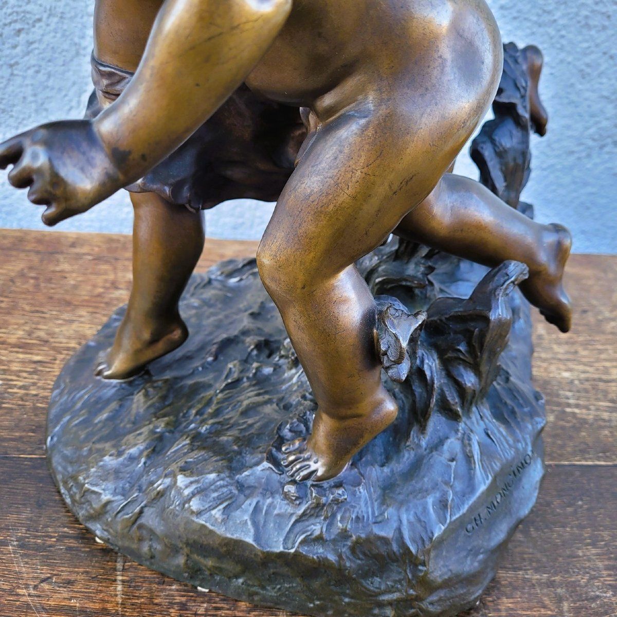 Art C Monginot, 3 Putti, Signed Bronze, Late 19th/Early 20th Century photo