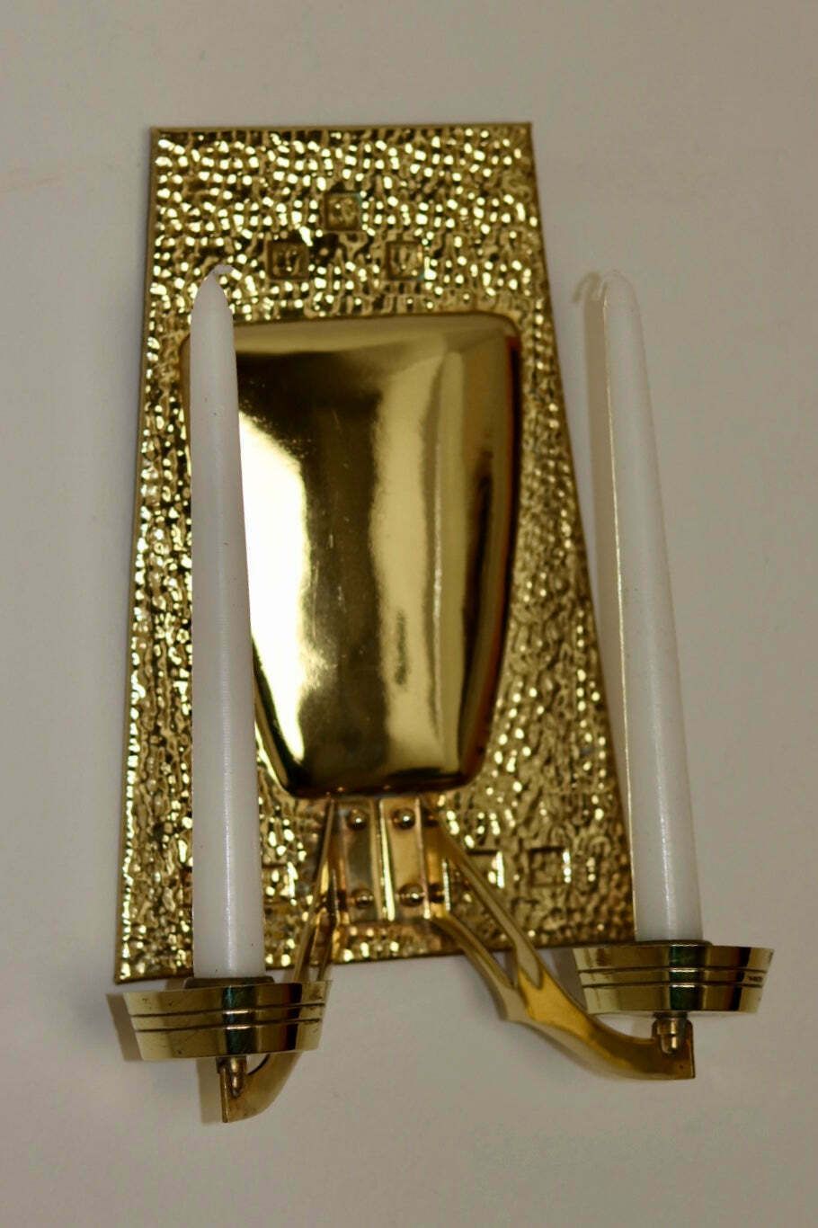 photo furniture Pair Of Art Nouveau Brass Sconces, Early 20th Century.