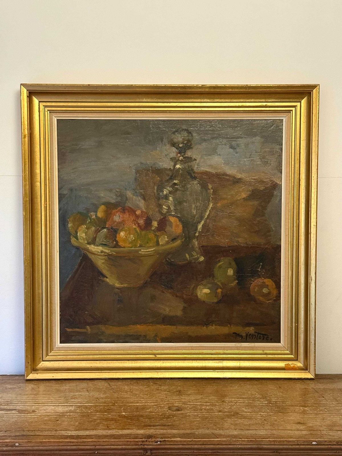 Antique Danish Still Life Oil Painting By Mogens Vantore