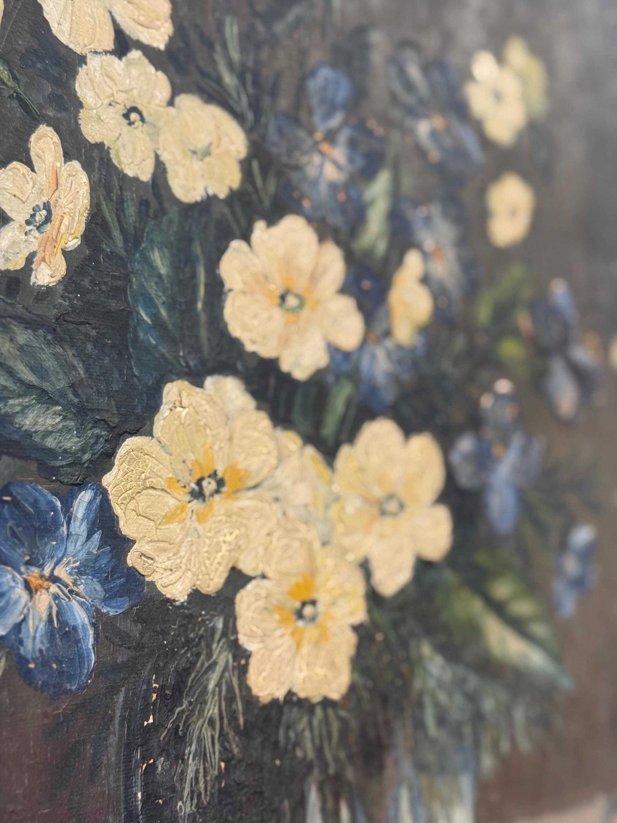 Antique Floral Still Life Oil Painting photo for sale