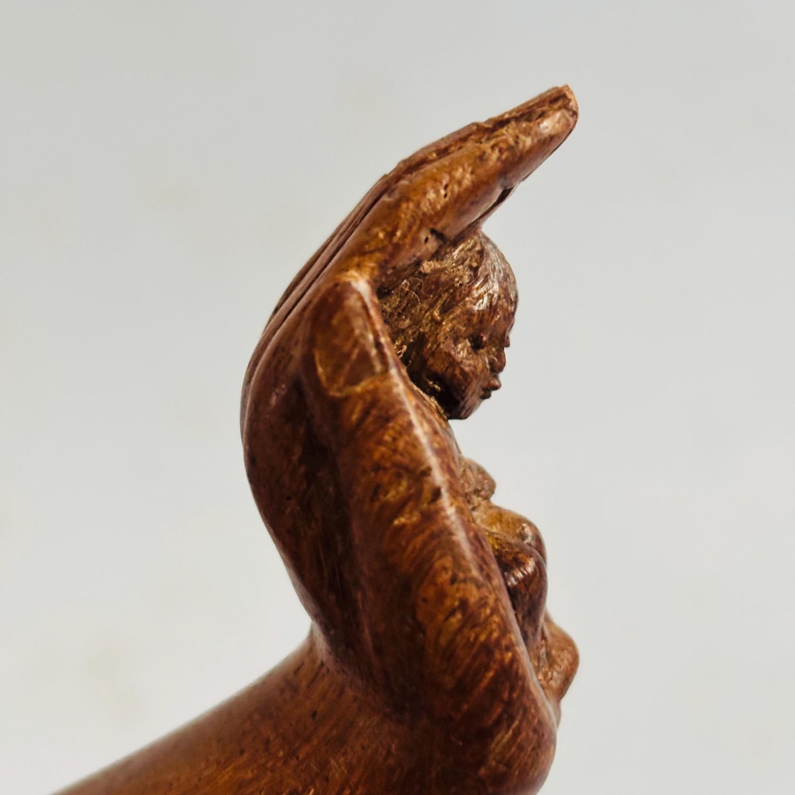 photo buy Vintage Hand Carved Balinese/Indonesian Deity In Hand Sculpture | Folk Art Home Decor, Unique Baby Gift