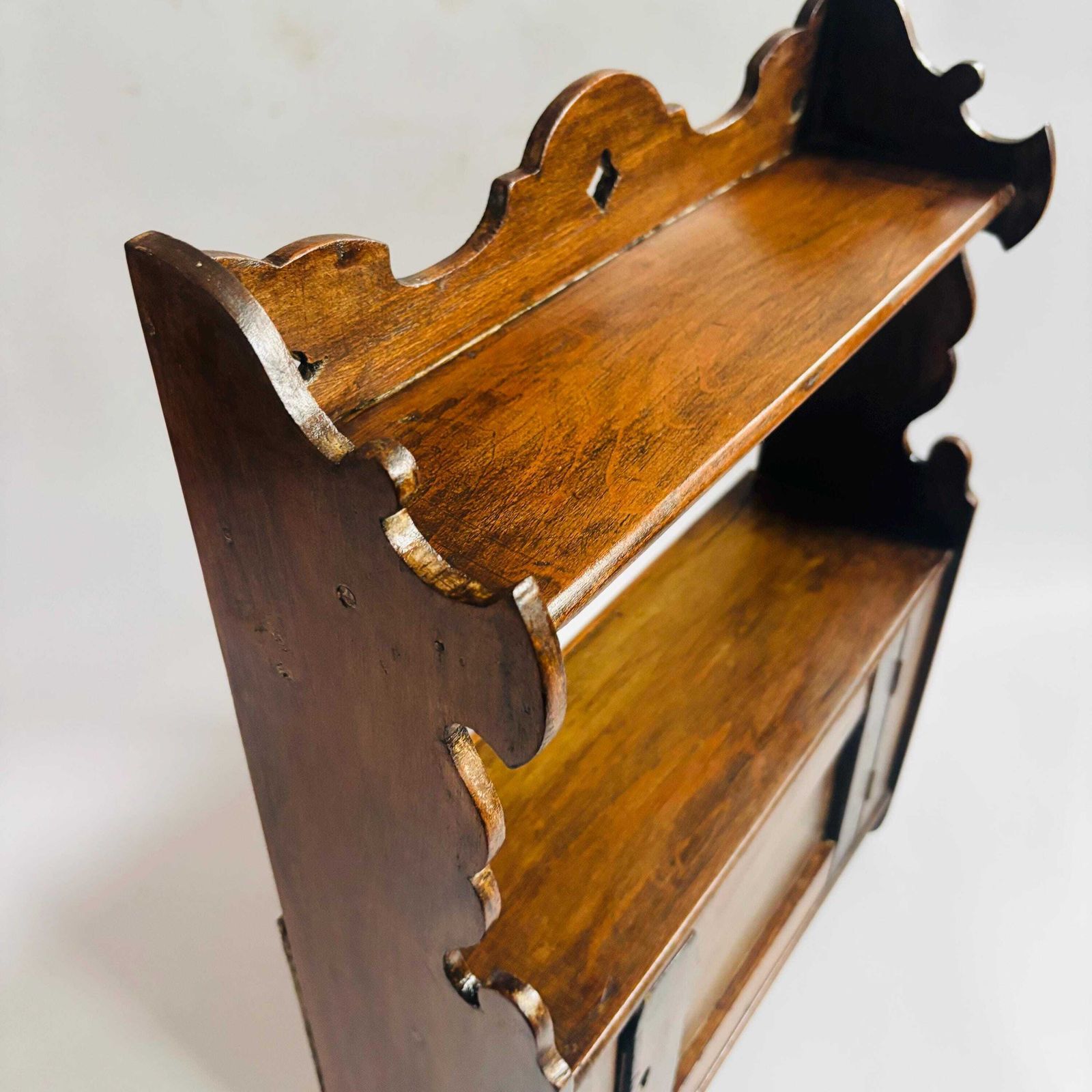 Antique Arts & Crafts Solid Hardwood Or Oak Hallway Cabinet Shelf Chic Decor Interior Design photo for sale