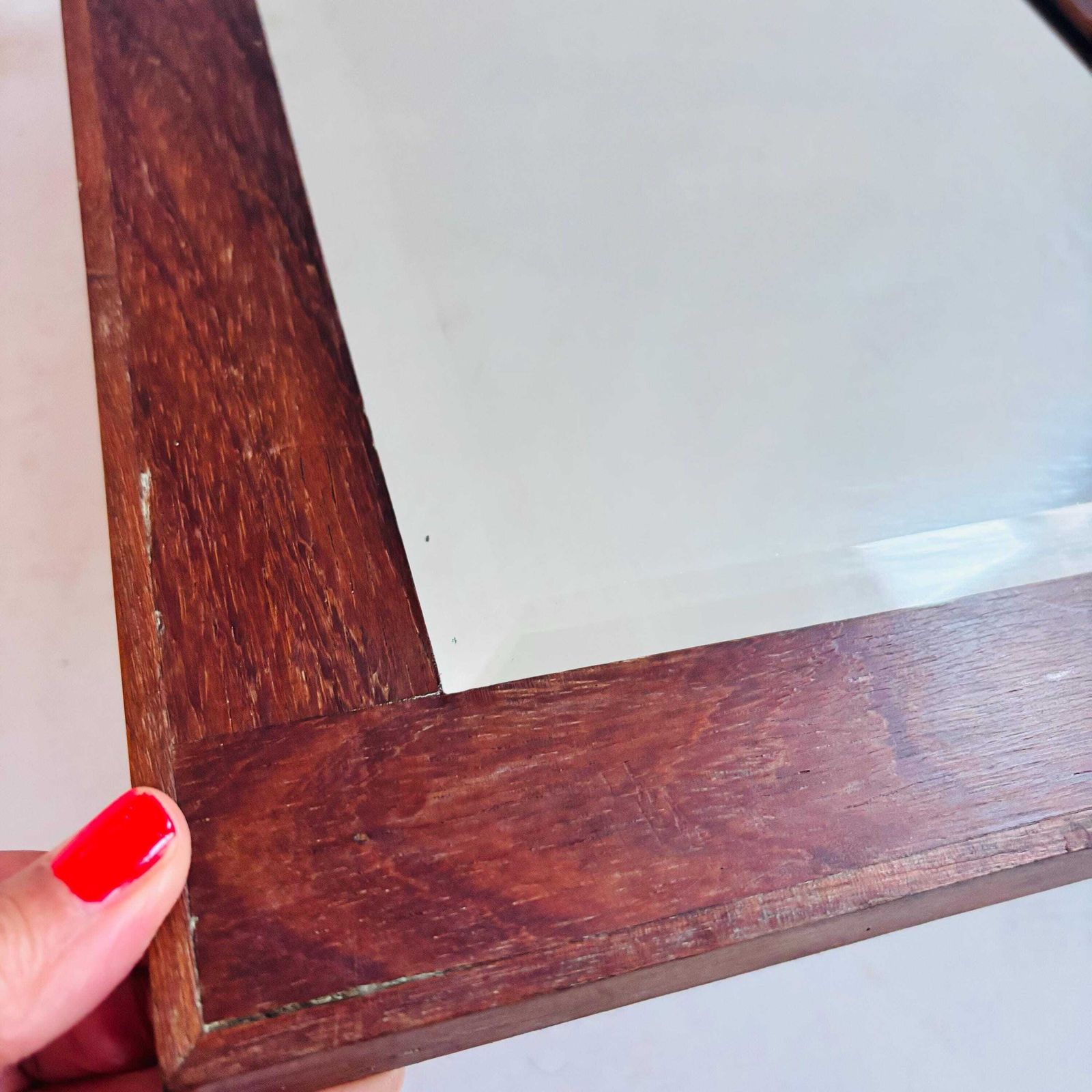 Home Decor Exquisite 1900s Antique Victorian Mahogany Hall Bevelled Mirror photo