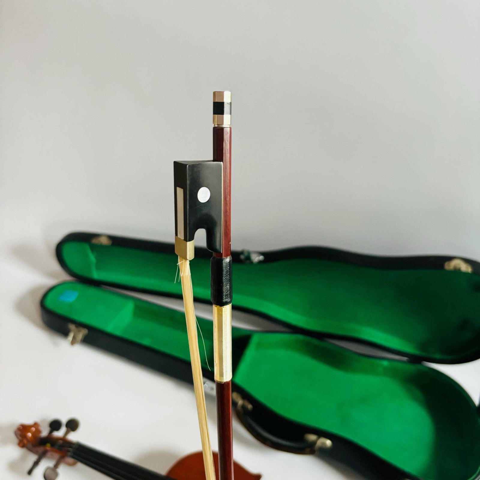 Antique Spruce Violin With Bow: Unrestored Display Piece photo furniture