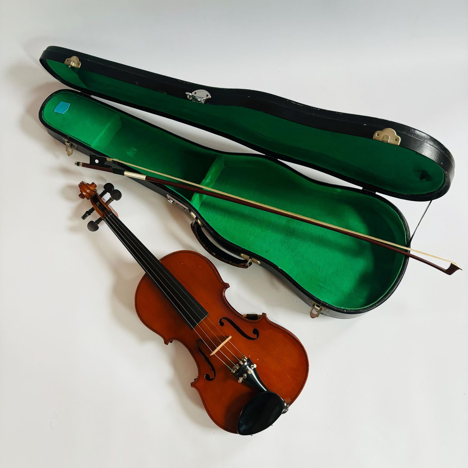 Antique Spruce Violin With Bow: Unrestored Display Piece photo 220.0