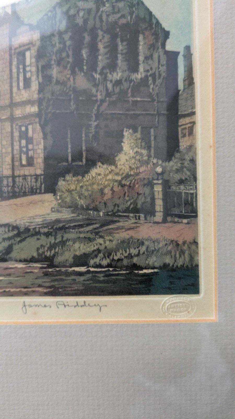 Vintage Artist’s Proof Colour Etching “Bourton On The Water” By James Priddey (1916 1980)|Framed Cotswolds photo for sale