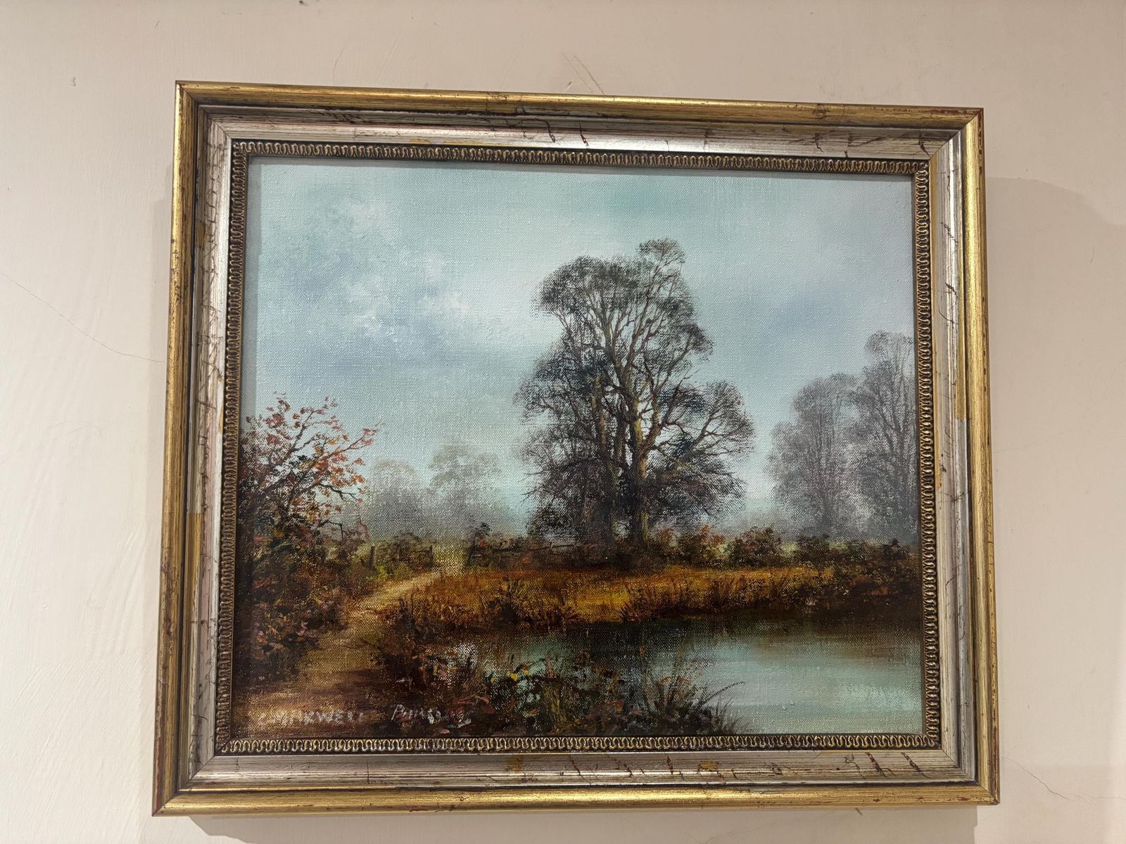 Original Oil Painting Colin Maxwell Parsons "Autumn River" Landscape Canvas