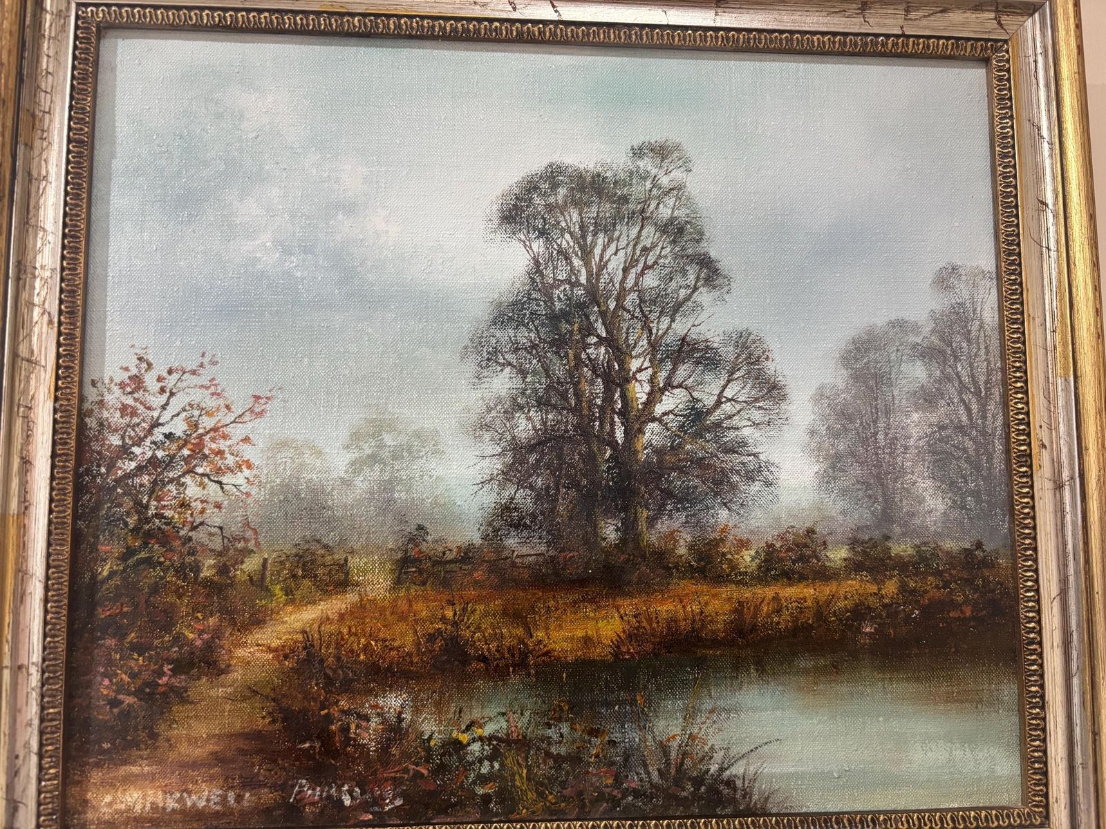 Original Oil Painting Colin Maxwell Parsons "Autumn River" Landscape Canvas photo furniture