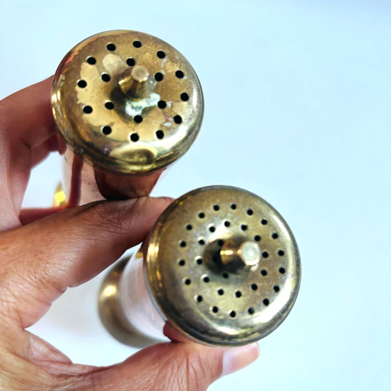 Vintage Douro Copper Salt And Pepper Shakers: Mid Century Brass Coppercraft photo buy