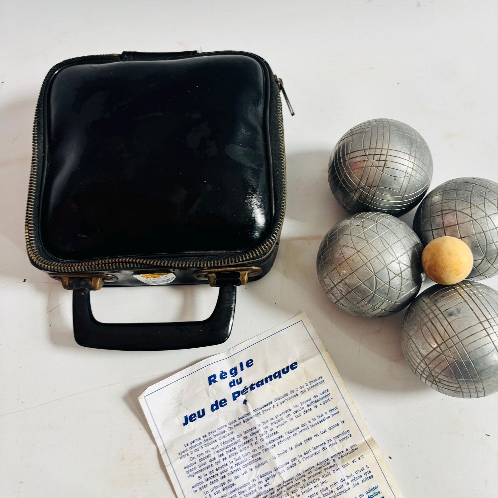 Vintage Pétanque Game Set: Steel Boules With Case & French Instructions photo Home Decor