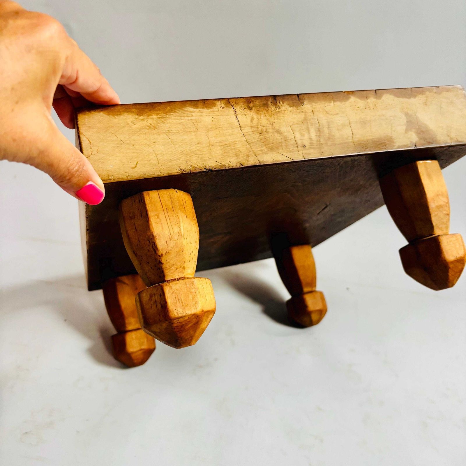 Mid Century Wood Shogi Go Table: 100 Year Old Wood Japanese Board photo Furniture