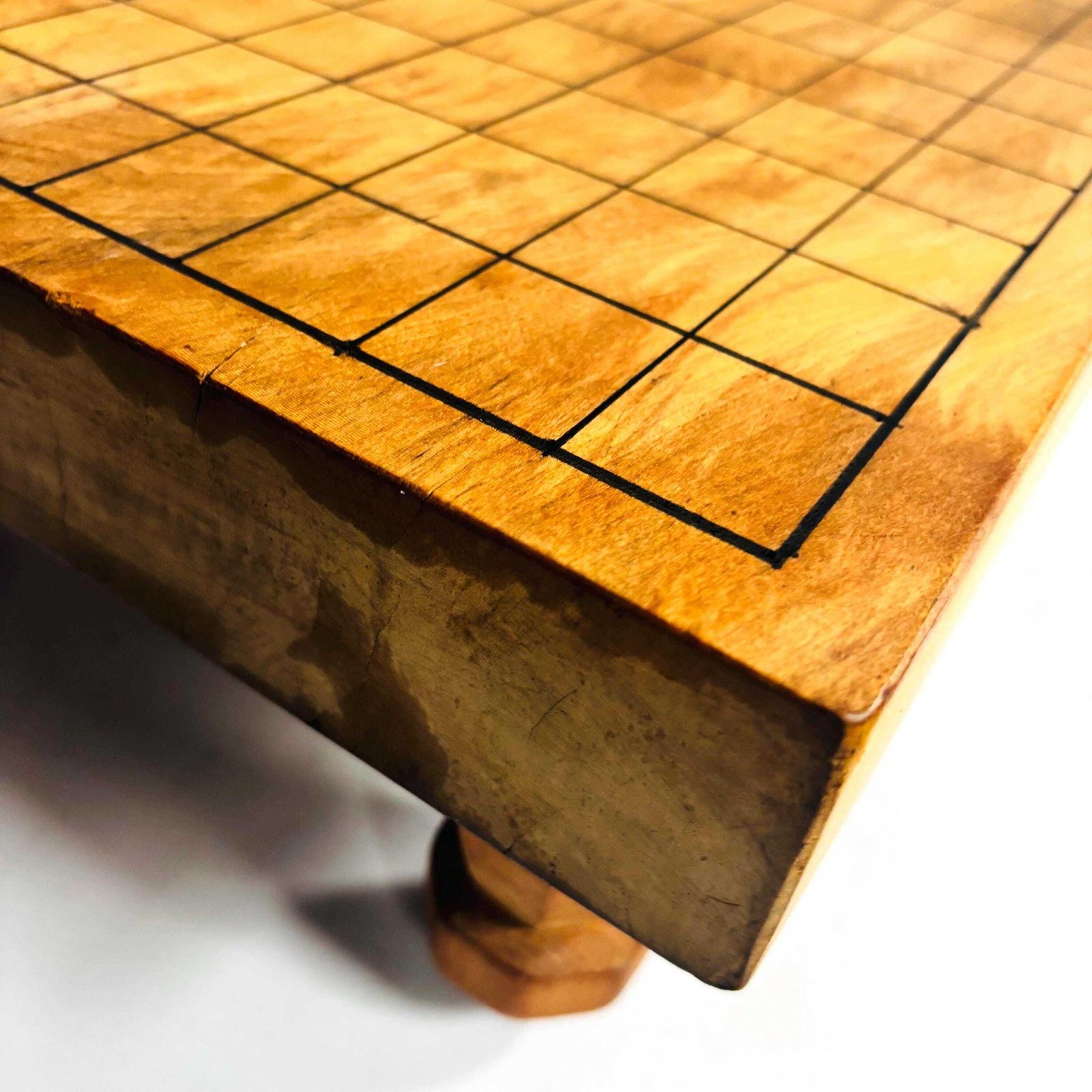 Mid Century Wood Shogi Go Table: 100 Year Old Wood Japanese Board photo 215.0