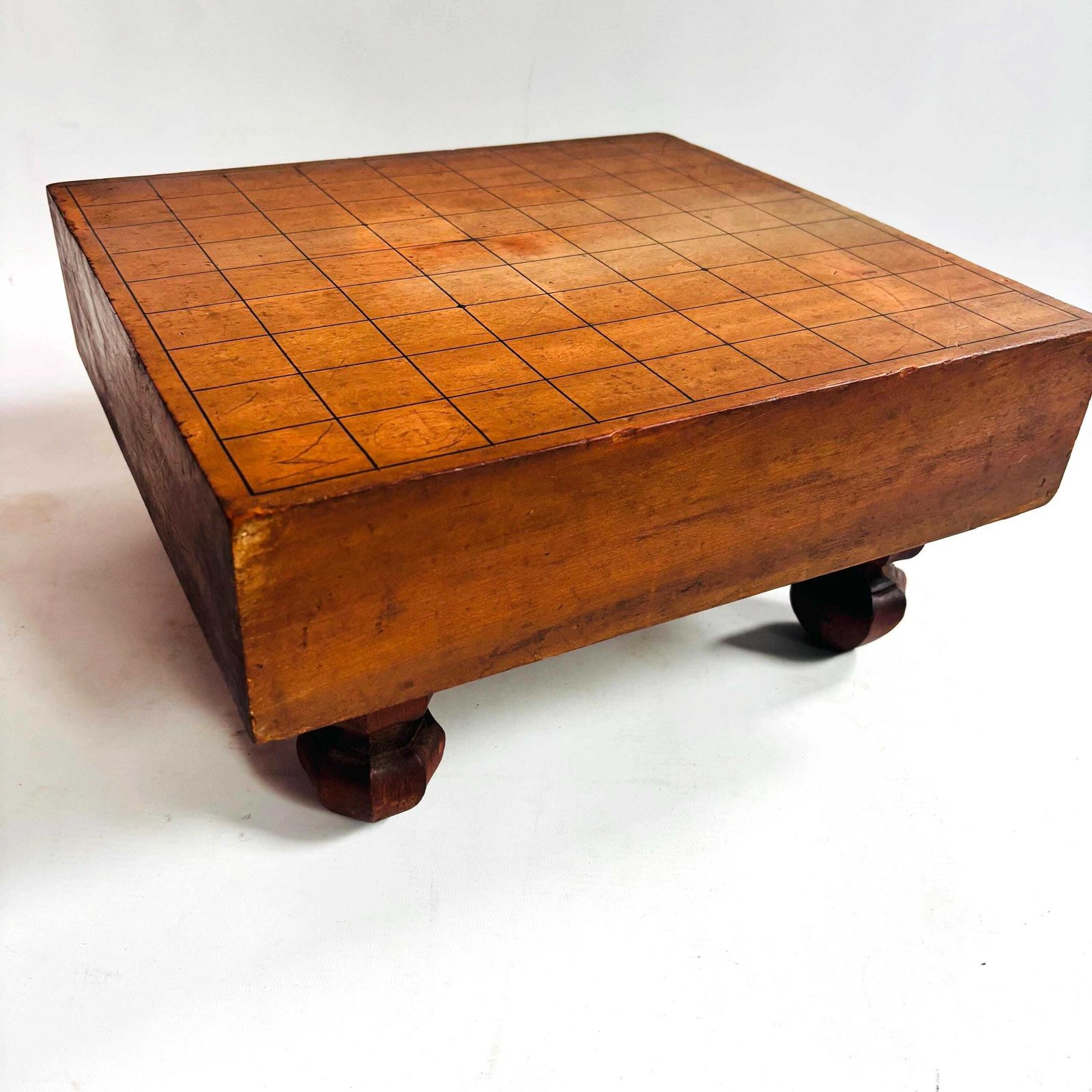 photo vinterior Antique Kaya Or Zelkova Wood Shogi Go Table: 100 Year Old Wood Japanese Board