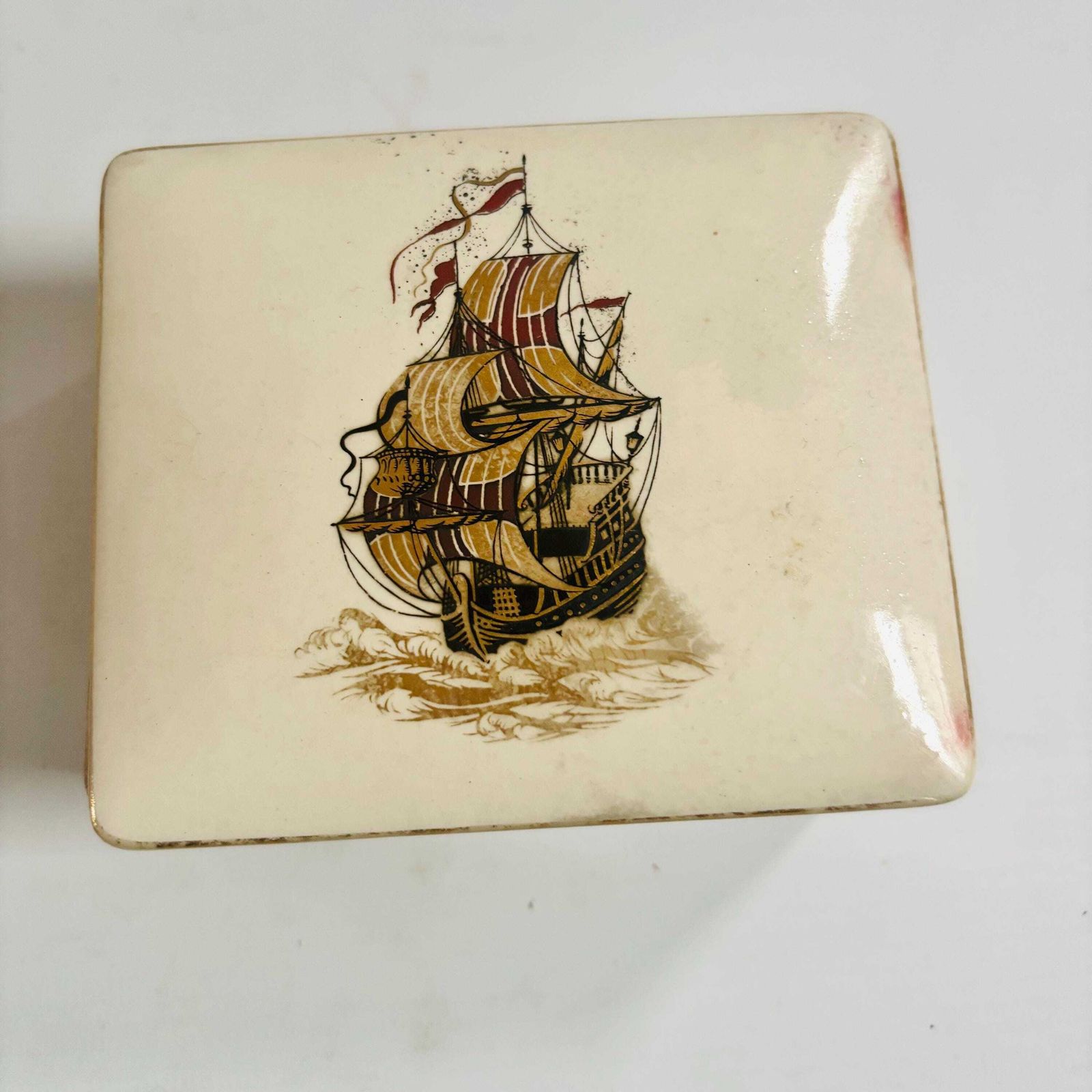 Vintage Sandland Ware Ships Pin Tray Set: Staffordshire Pottery Trinket Dishes photo buy
