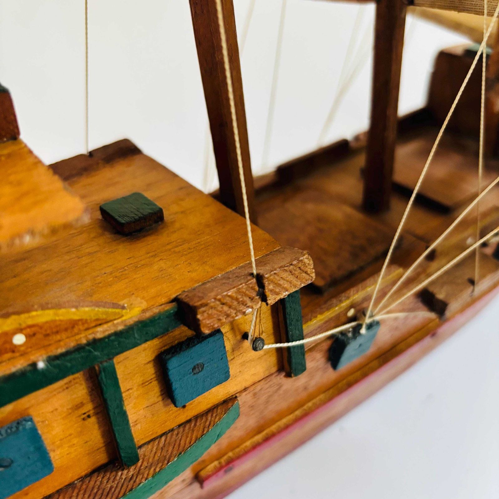 Antique Colombian Galleon Ship: Folk Art Maritime Decor photo vinterior
