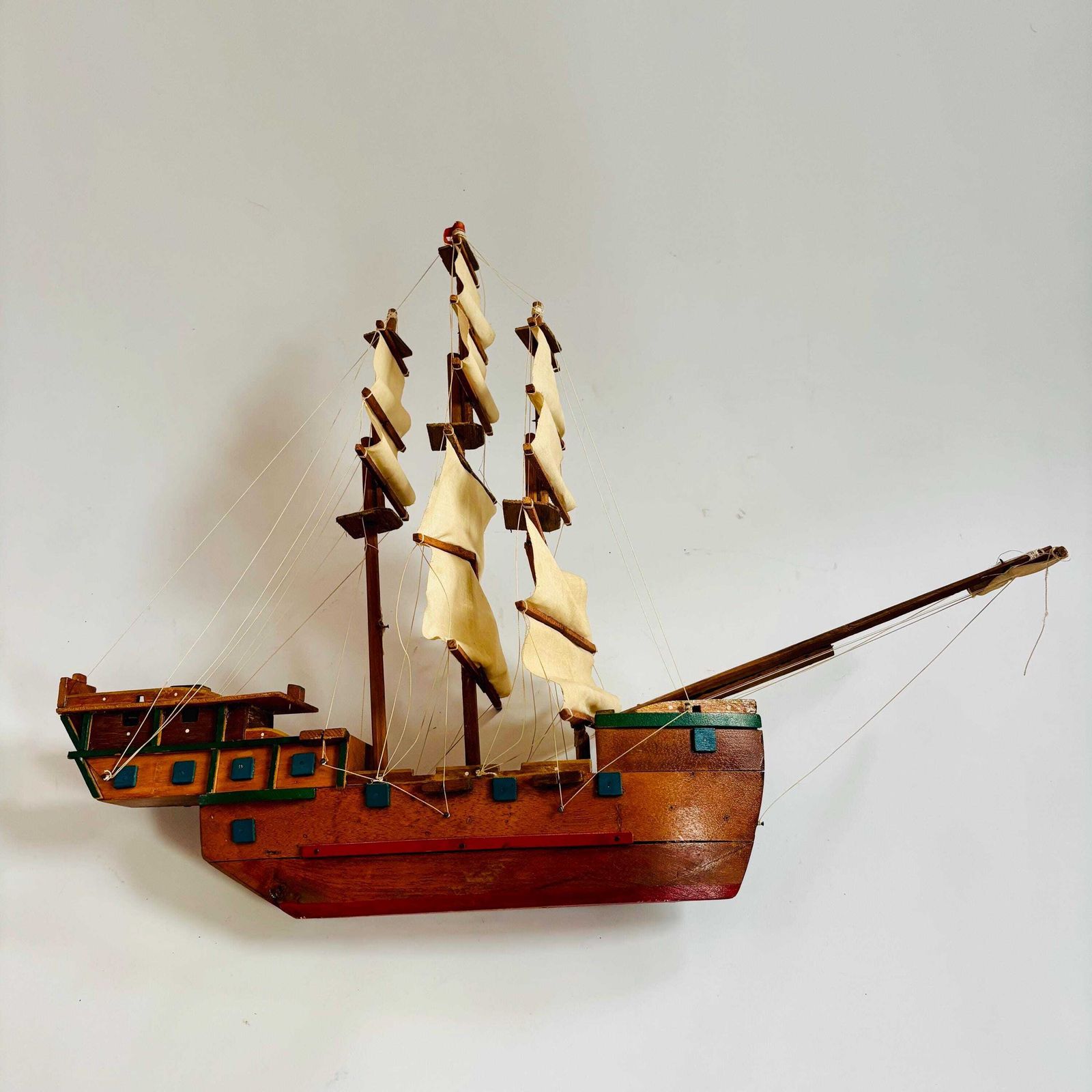 Antique Colombian Galleon Ship: Folk Art Maritime Decor photo vintage