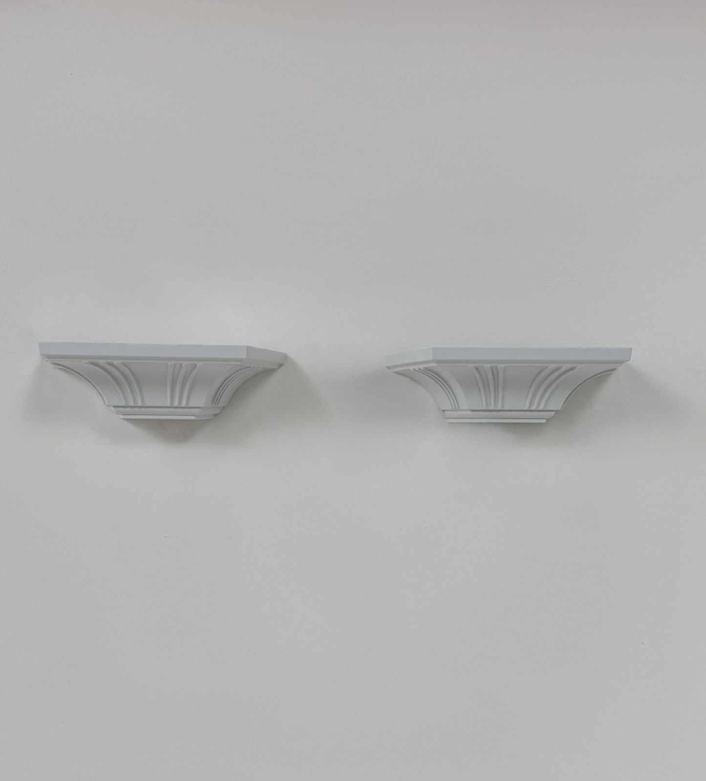 Pair Of Vintage Wall Lights, Moulded Pressed White Matte Abs, France, 1980. photo furniture