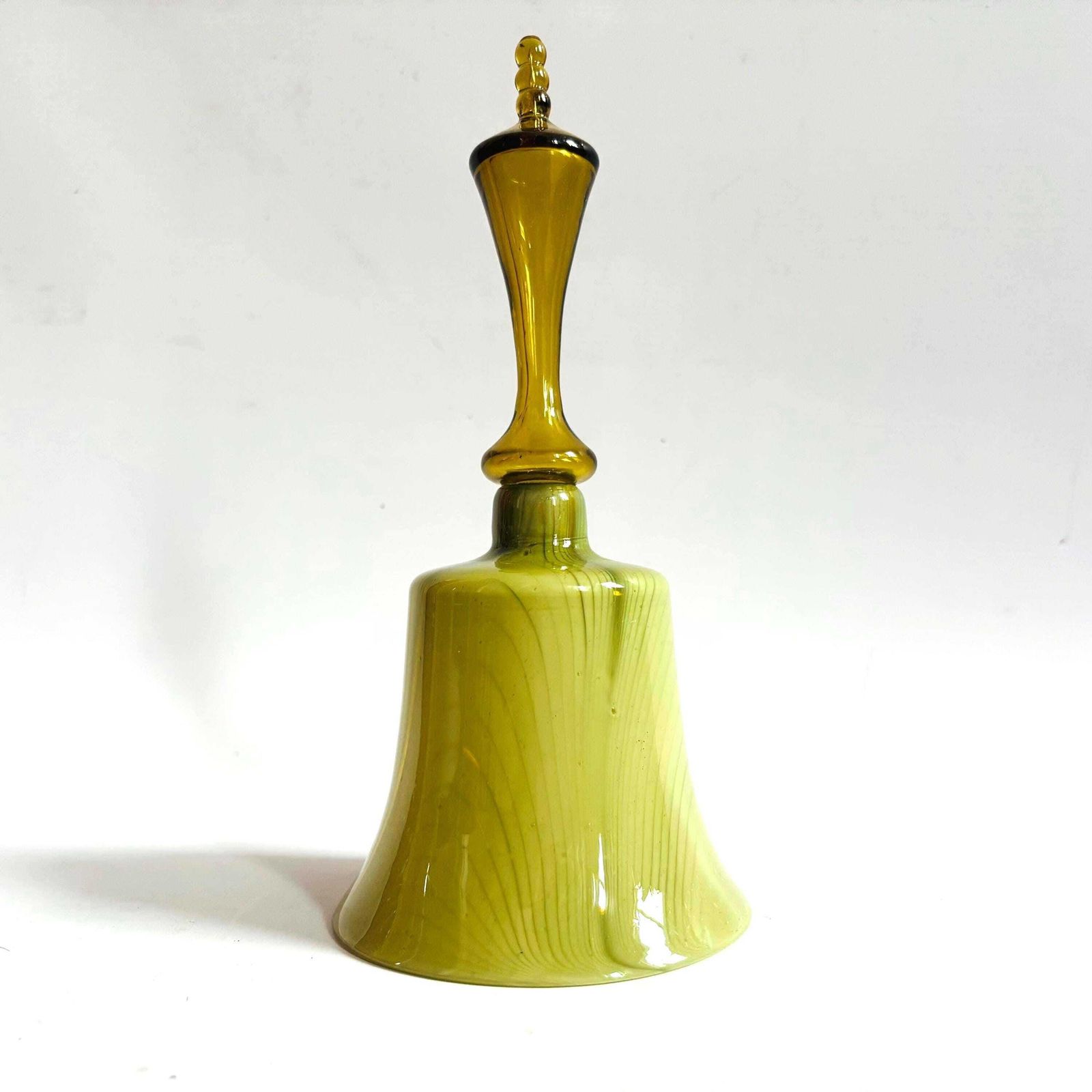 Rare 1860s Victorian Opaline Glass Wedding Bell With Clapper  Chip In Glass photo for sale