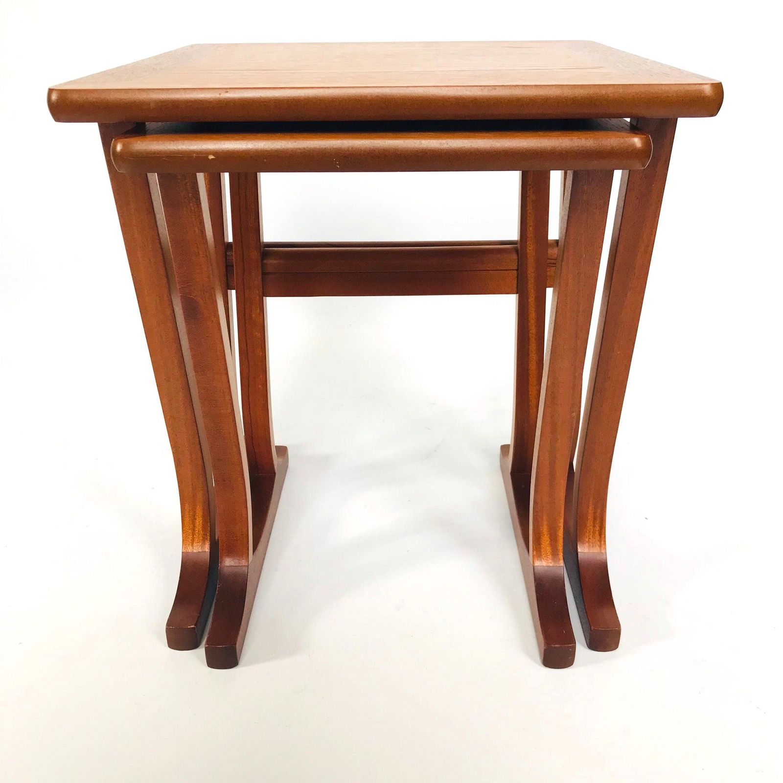 Parker Knoll Teak Nesting Tables: Mid Century Modern Side Tables, Set Of 2 photo for sale