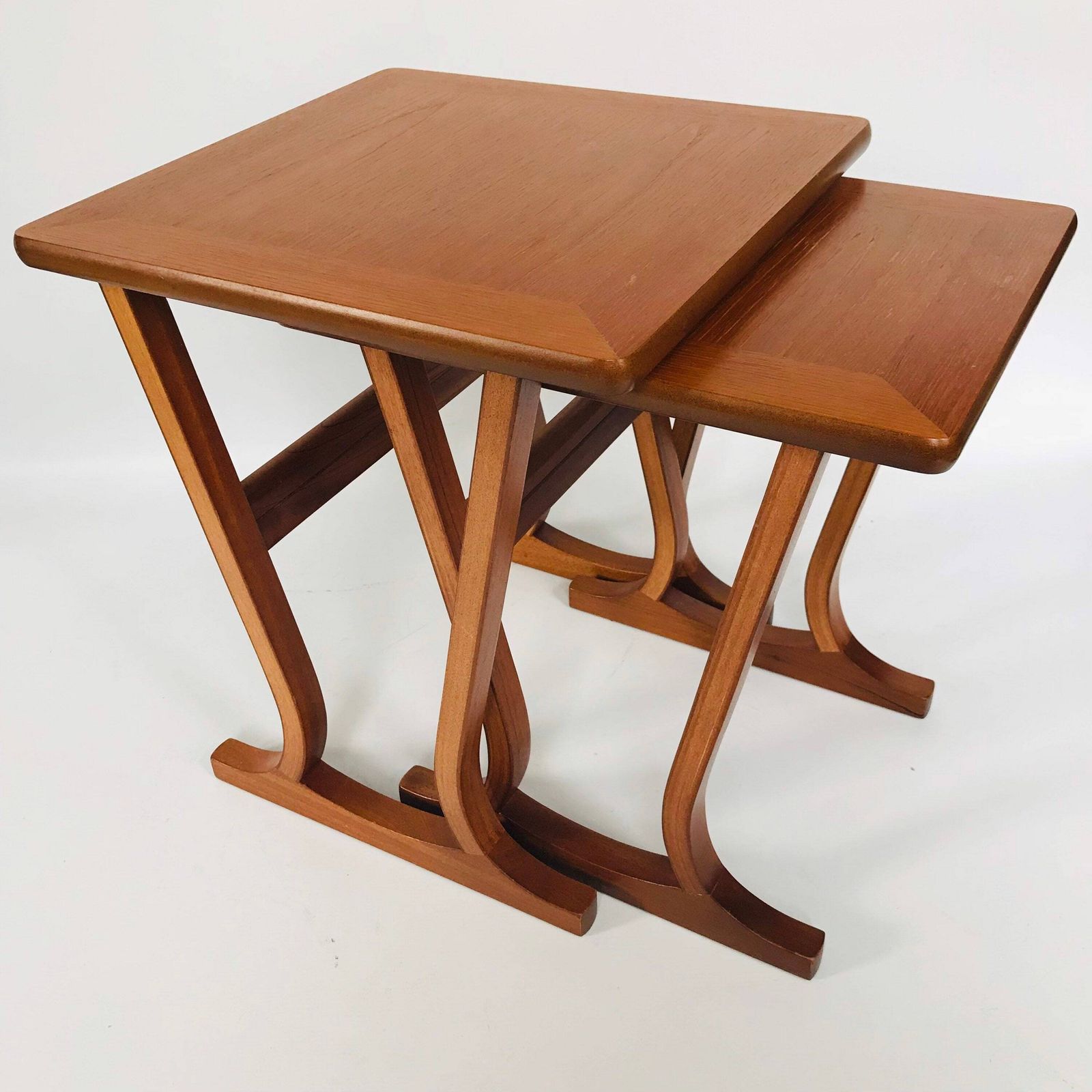 Parker Knoll Teak Nesting Tables: Mid Century Modern Side Tables, Set Of 2 photo vintage