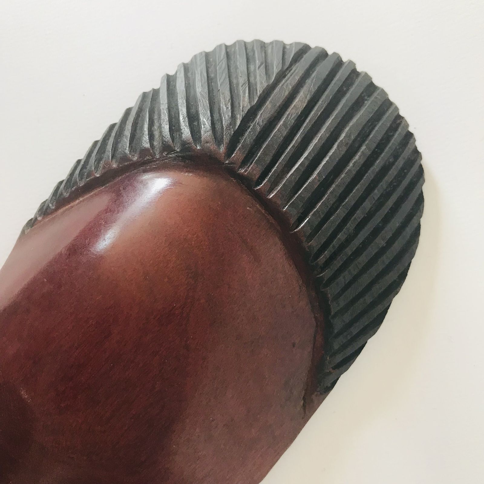 Mid Century Ebony Wood Lady Face Mask   1970s African Decor photo for sale