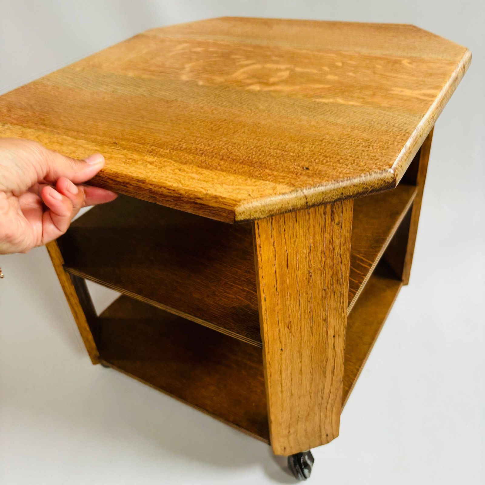 Antique Oak Art Deco Side Table Style :Heals Of London Mid Century Design photo 324.0
