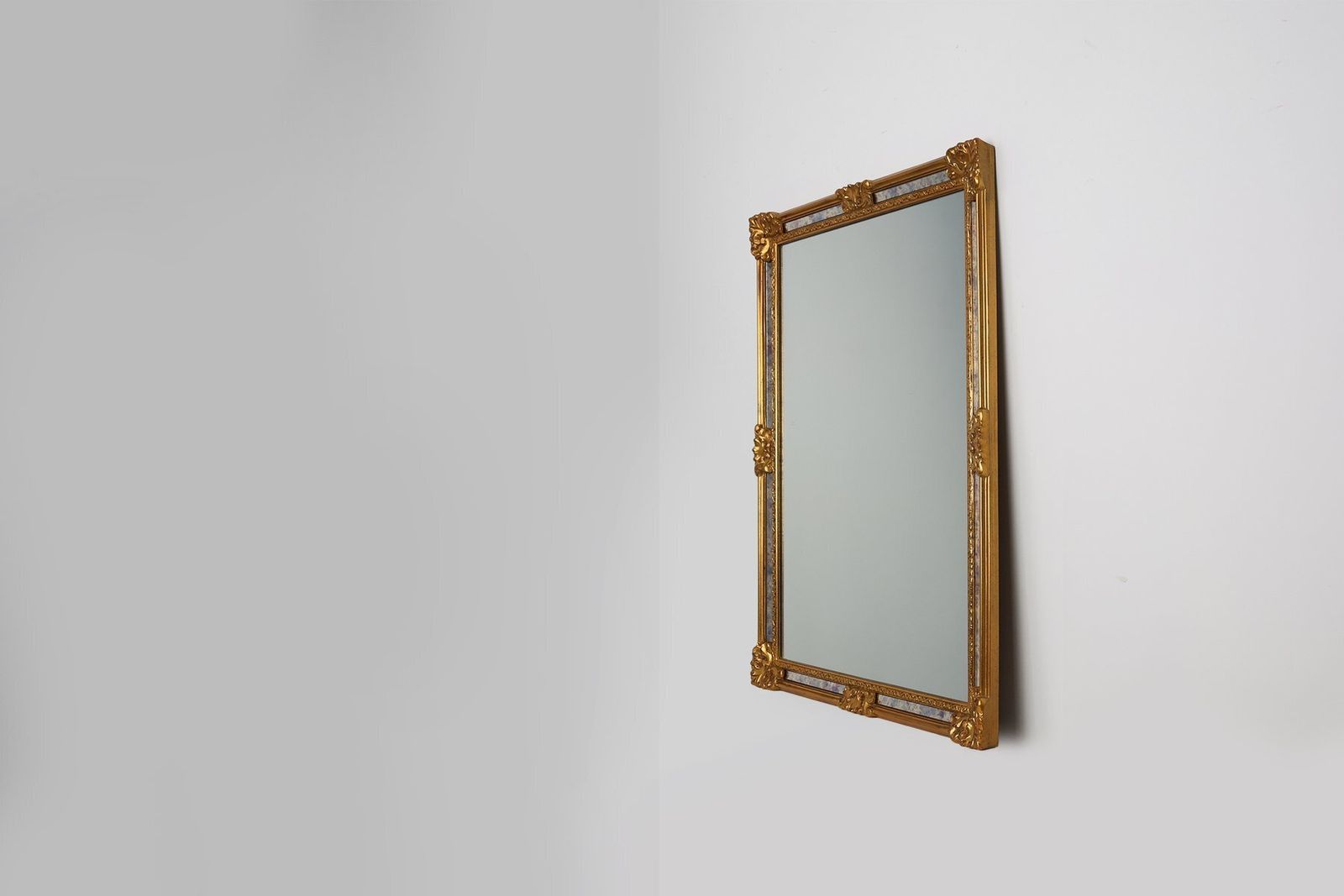 20th Century Baroque Revival Mirror In Gilded Resin From Deknudt, Belgium, 1950s photo vinterior