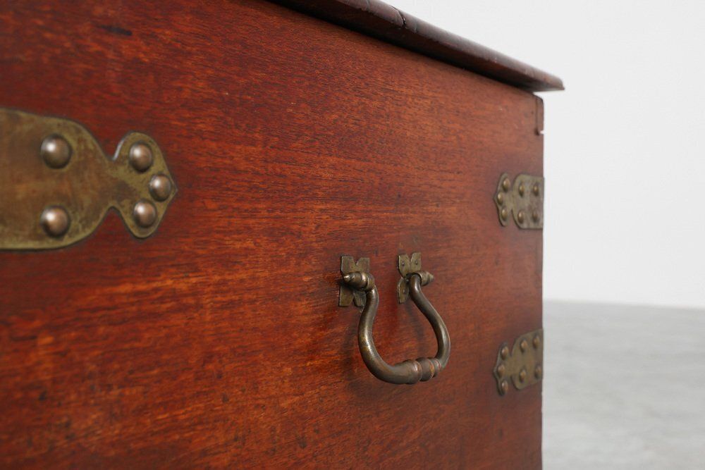 Antique 19th Century Dutch Teak Blanket Chest, Netherlands photo vinterior