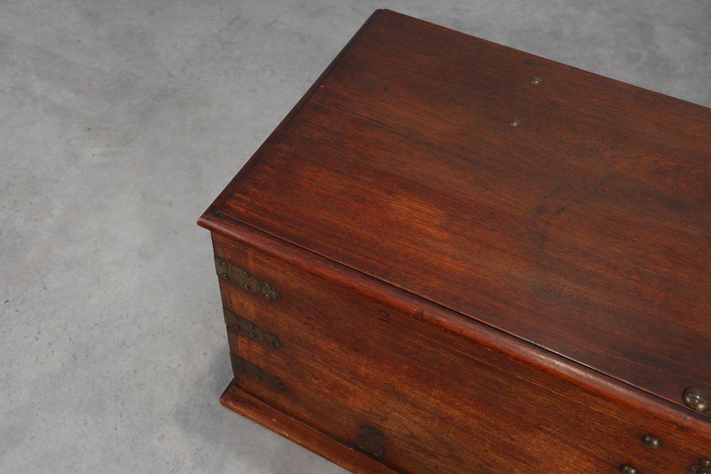 2294.0 Antique 19th Century Dutch Teak Blanket Chest, Netherlands photo
