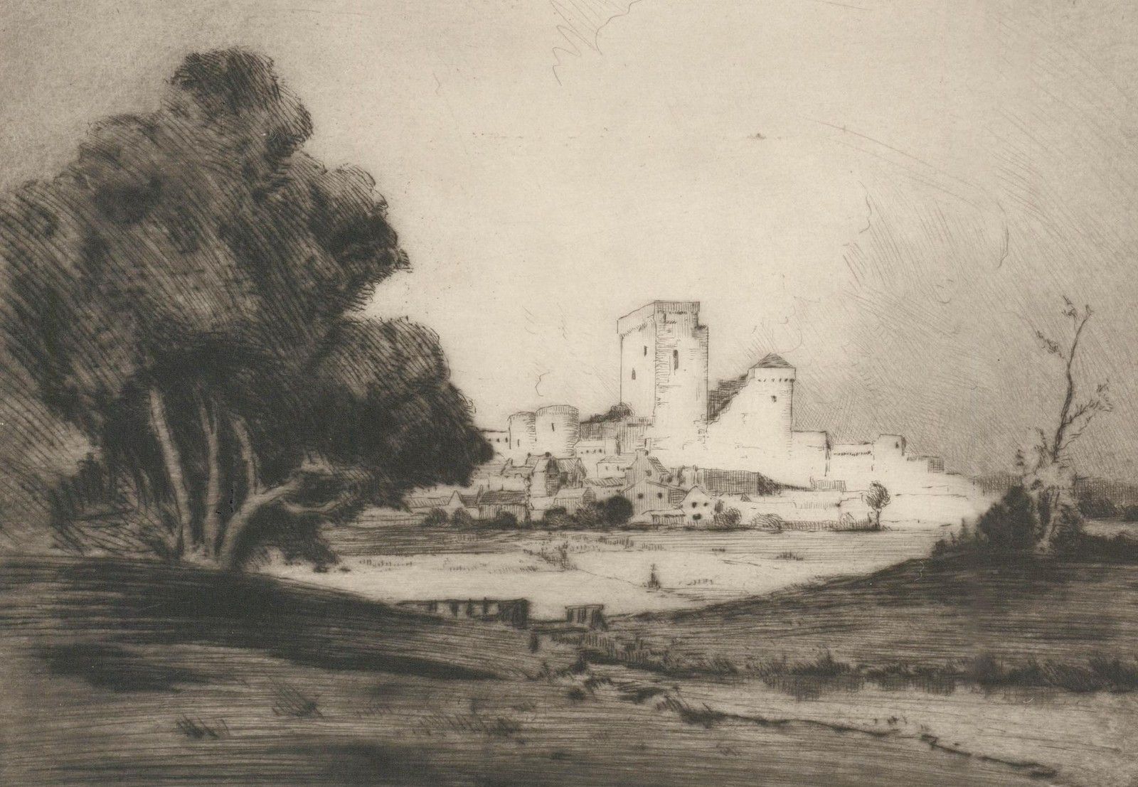 Andrew Fairbairn Affleck (1869 1935) 20th Century Etching, View Of The City photo furniture