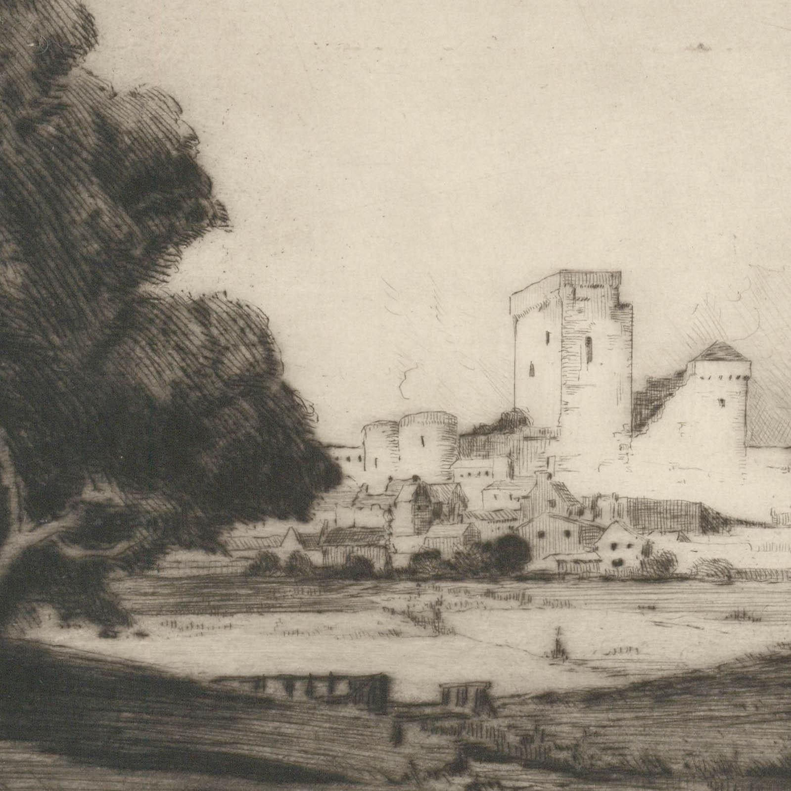 Andrew Fairbairn Affleck (1869 1935) 20th Century Etching, View Of The City photo for sale