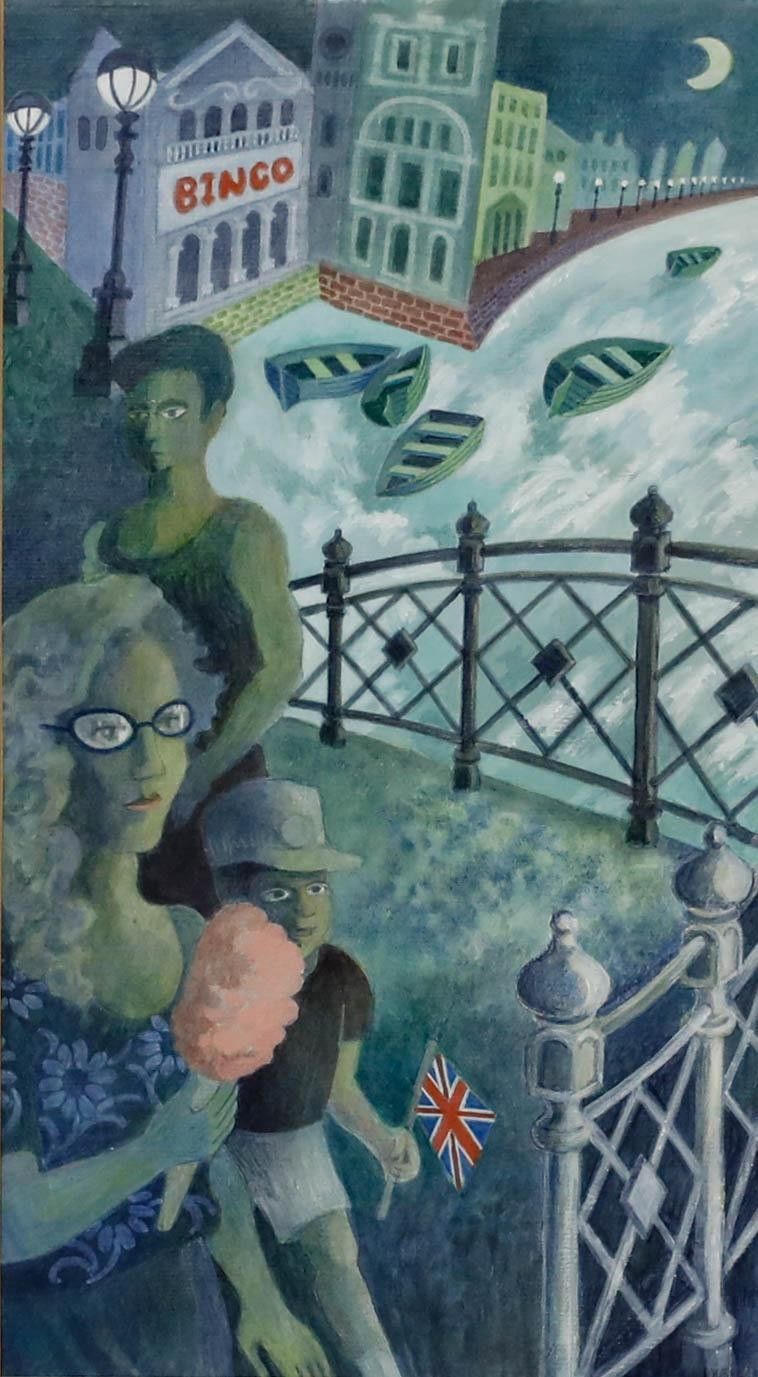 Valerie Falla (B.1931) Acrylic, I Brought You Here To Enjoy Yourself photo furniture
