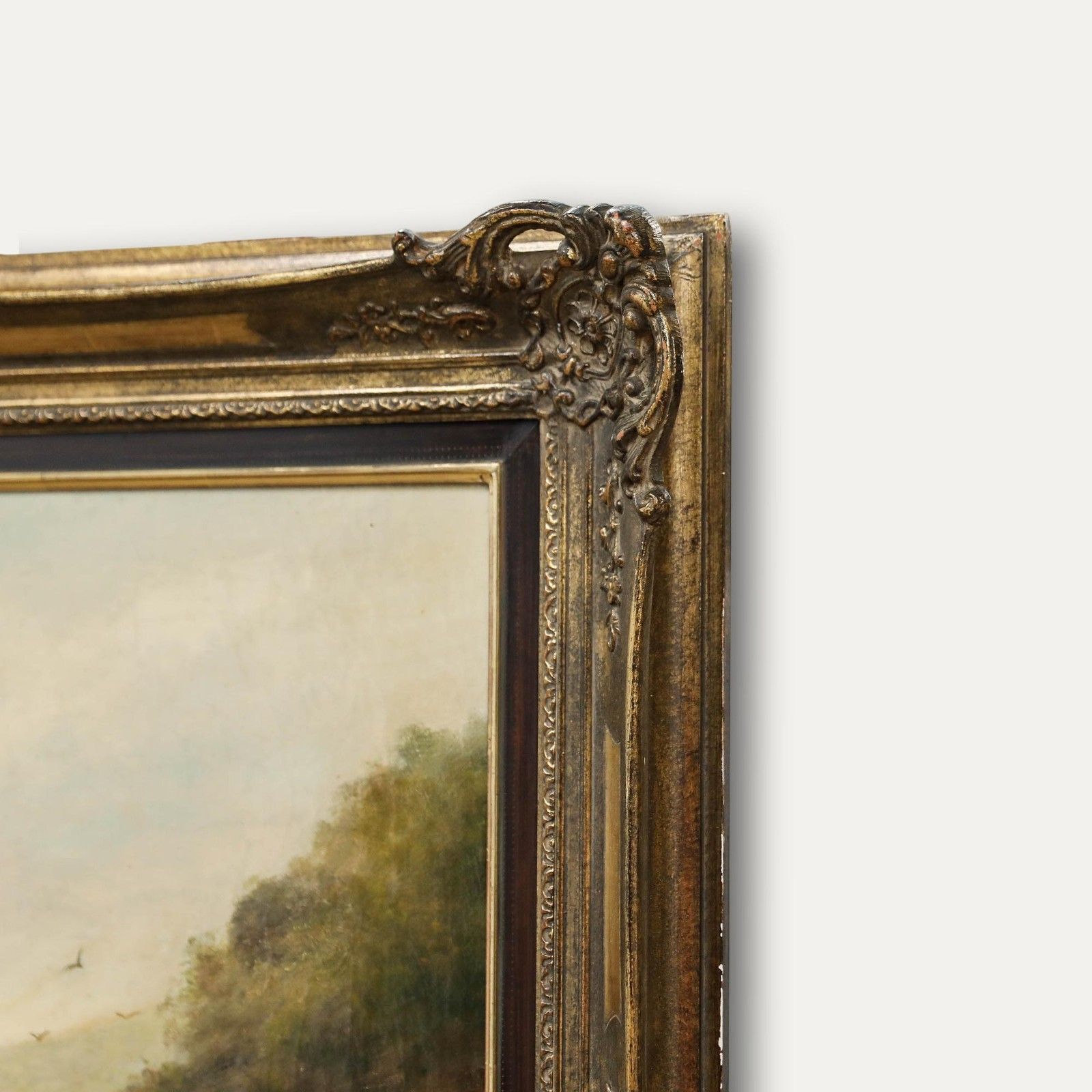 James Cole (Fl.1856 1885) Framed 1858 Oil, The Fisherman & His Family photo vinterior