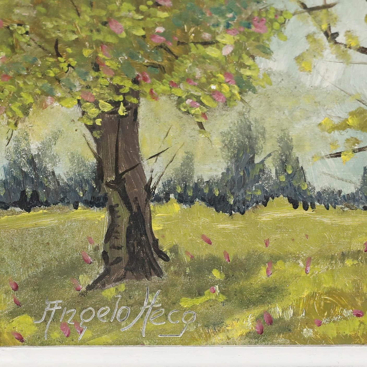 Angelo Hecq (1901 1991) 20th Century Oil, Summer Trees photo vinterior