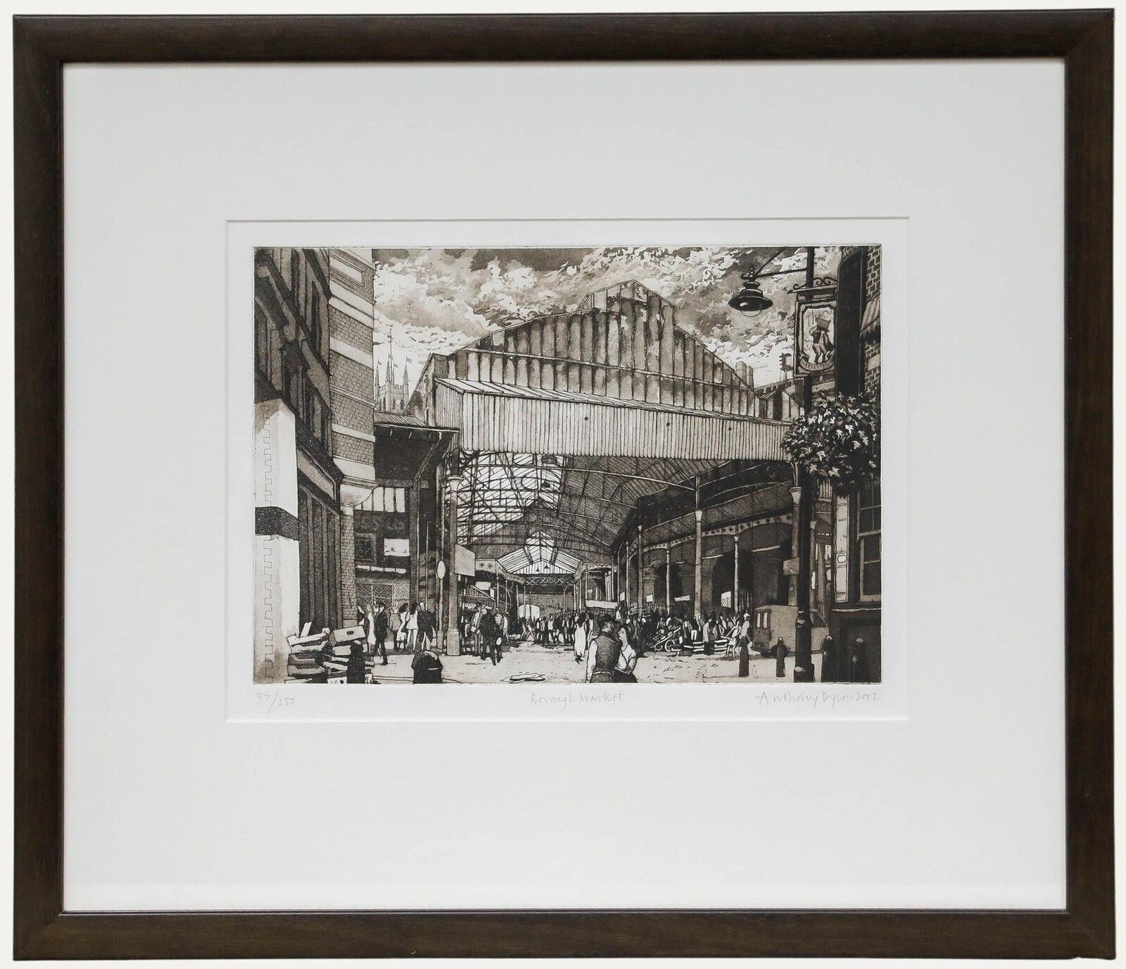 Anthony Michael Dyson (B.1931) Framed 20th Century Aquatint, Borough Market